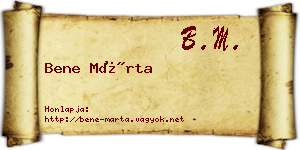 Bene Márta névjegykártya