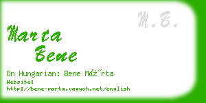 marta bene business card